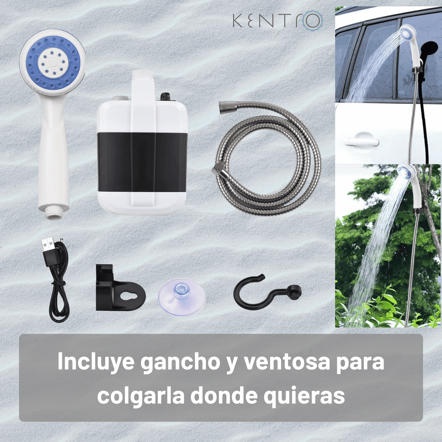 Ducha Portátil Recargable para Camping