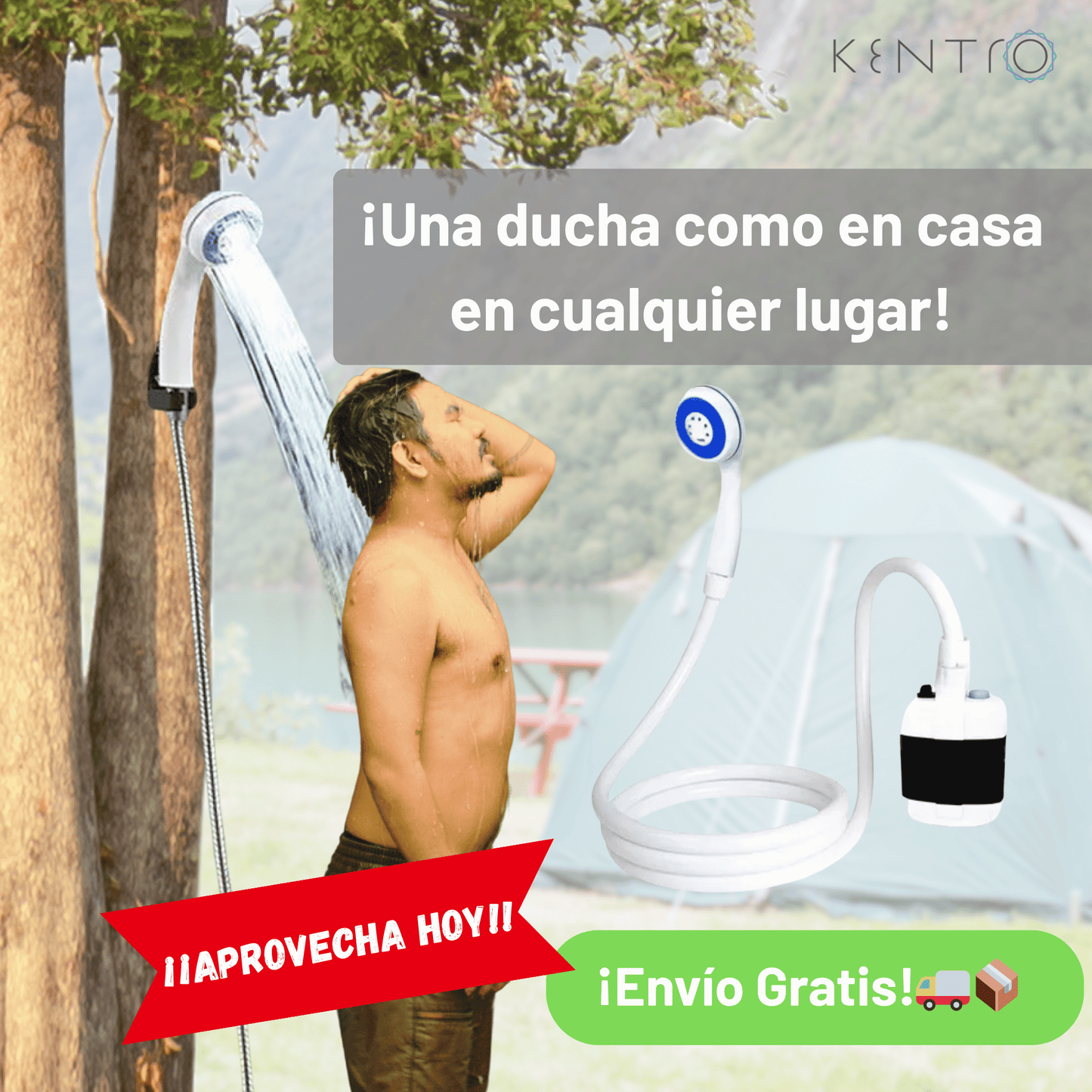 Ducha Portátil Recargable para Camping
