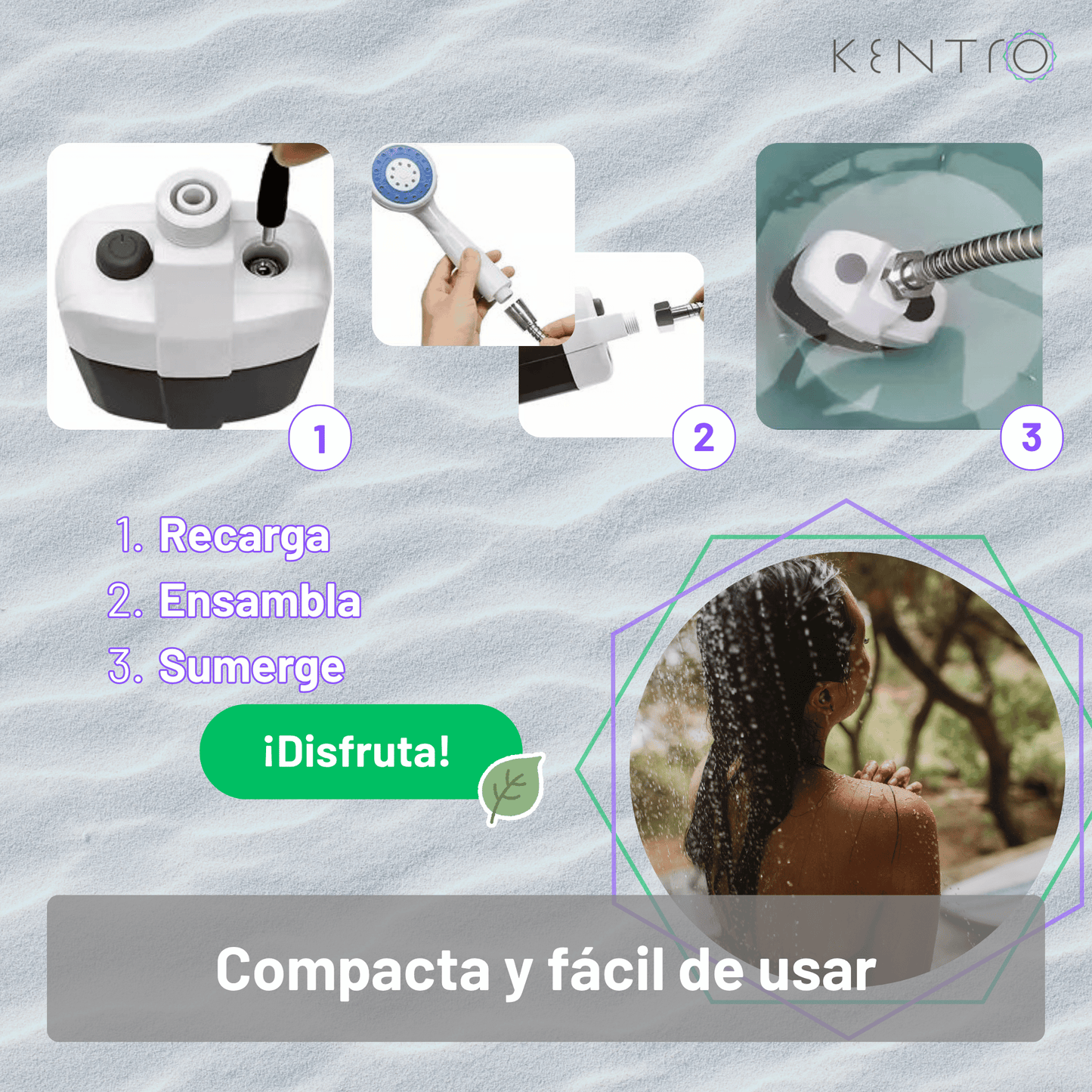 Ducha Portátil Recargable para Camping